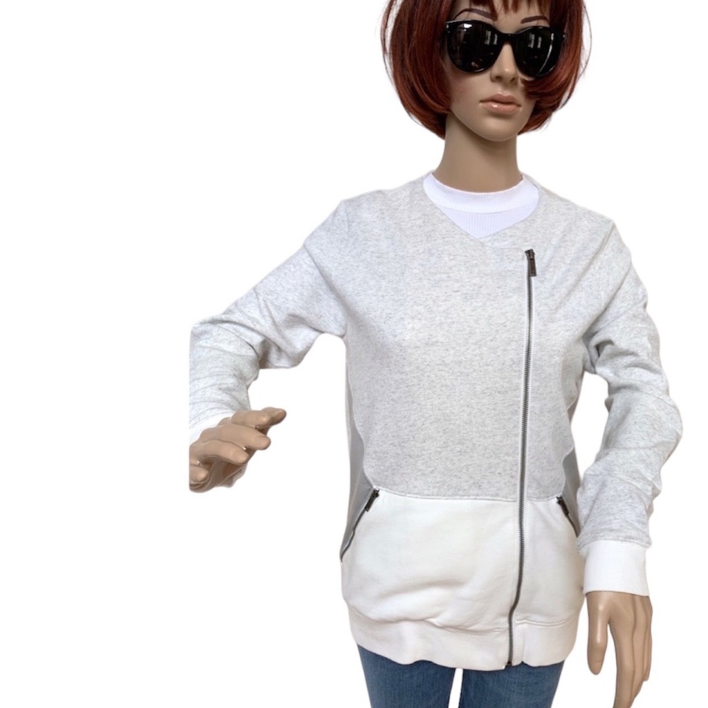 Calvin Klein grey and white knit sport jacket M